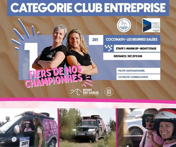 Nathalie et Corinne, 2e place du classement général à la fin de la Nocturne de dimanche soir et 1ères du classement Club Entreprise